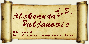 Aleksandar Puljanović vizit kartica
